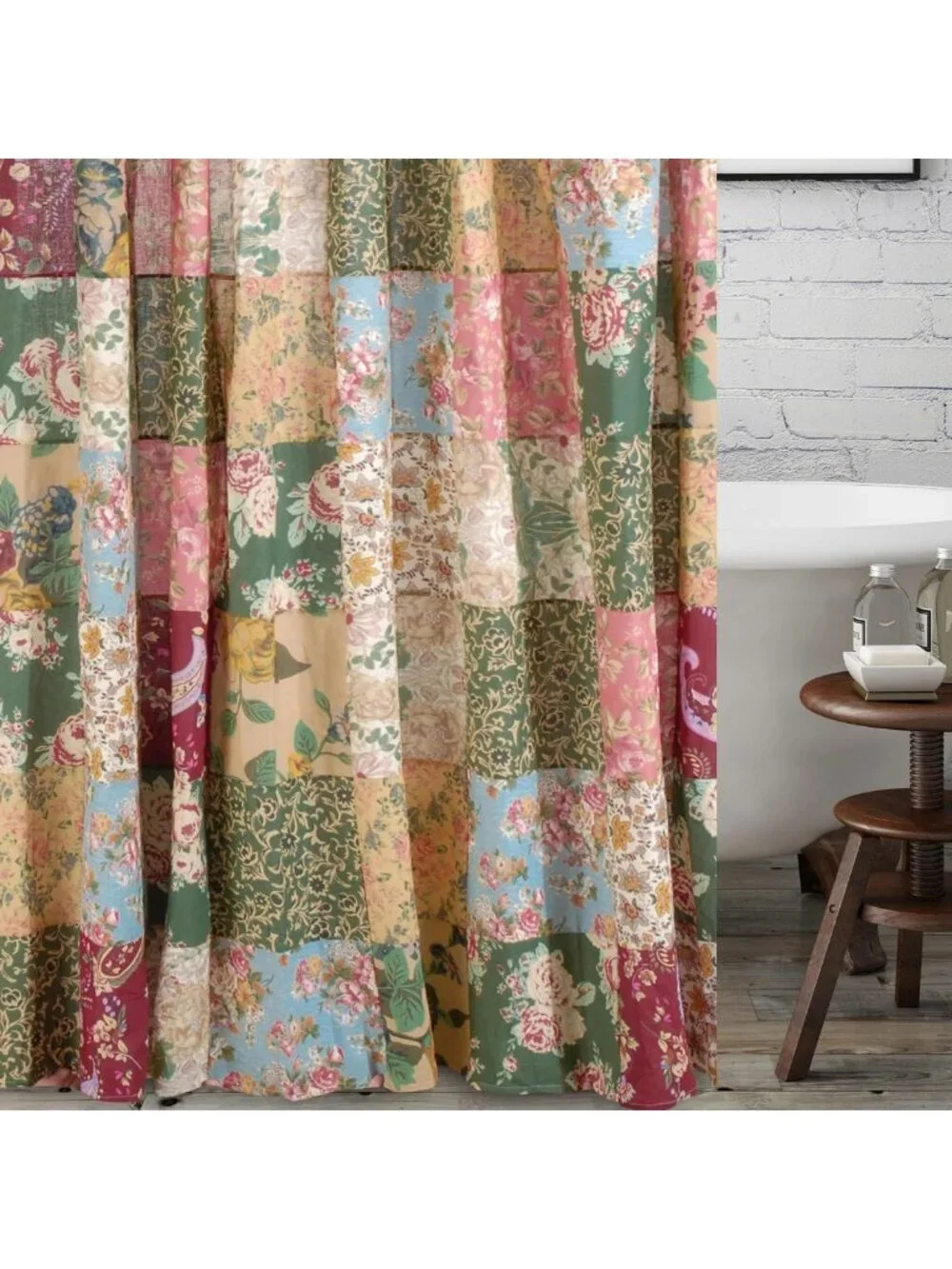 Antique Chic Patchwork Shower Curtain, 72x72